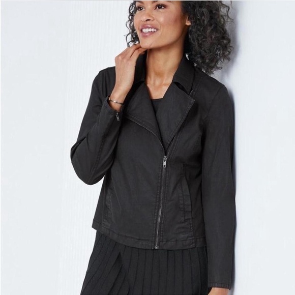 Eileen Fisher Organic Cotton Moto Jacket - Picture 2 of 6